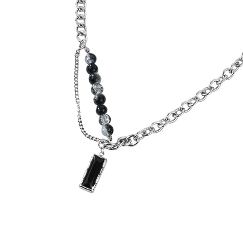 Btgghytr Edelstahlkette, moderne Perlen-Halskette, modischer Halsschmuck, geeignet für Männer und Frauen, Geschenk für Männer und Frauen Btgghytr Edelstahlkette, moderne Perlen-Halskette, modischer Halsschmuck, geeignet für Männer und Frauen, Geschenk für Männer und Frauen von Btgghytr