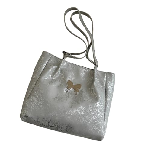 Btgghytr Einfarbige Achseltasche für Damen, Schmetterlings-Umhängetasche, Handtasche mit oben, PU-Leder, Unterarmtasche, von Btgghytr