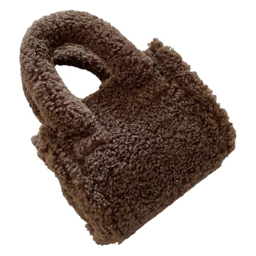 Btgghytr Elegante, minimalistische Umhängetasche aus Lammwollfleece mit verstellbarem Riemen für Damen, flauschige kleine Btgghytr Elegante, minimalistische Umhängetasche aus Lammwollfleece mit verstellbarem Riemen für Damen, flauschige kleine von Btgghytr