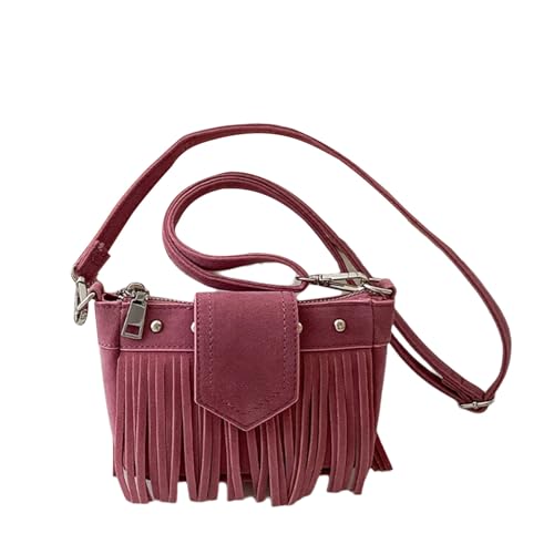 Btgghytr Elegante Geldbörse aus Wildlederimitat mit Quasten für Damen Retro-Ethno-Stil, Umhängetasche mit Fransen und von Btgghytr