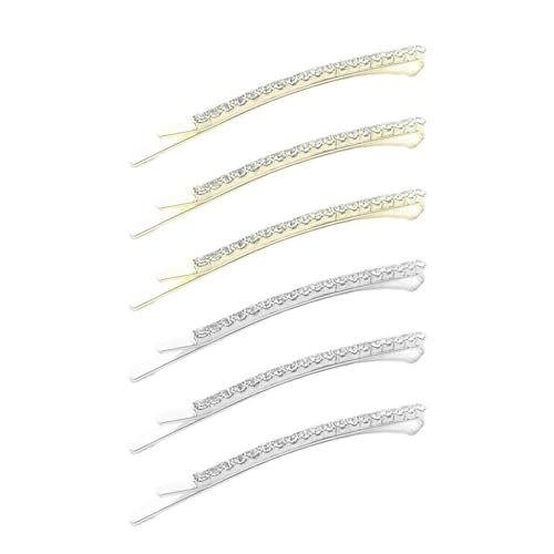Btgghytr Elegante französische Haarnadel, metallische Strasssteine, Haarspange, 6 Stück, seitliche Pony-Clips, Haarformungsdekorationen für den täglichen Gebrauch, Haarstyling-Clips für Frauen und Btgghytr Elegante französische Haarnadel, metallische Strasssteine, Haarspange, 6 Stück, seitliche Pony-Clips, Haarformungsdekorationen für den täglichen Gebrauch, Haarstyling-Clips für Frauen und von Btgghytr