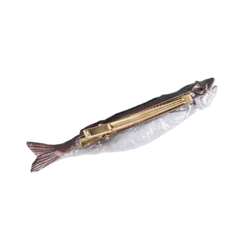 Btgghytr Fisch-Haarspangen, getrockneter Fisch, lustige Meeresfrüchte, flache Haarspange, Haarnadel, Meeresfrüchte, Streich-Haarspange, Haar-Styling-Clips für Frauen und Mädchen von Btgghytr