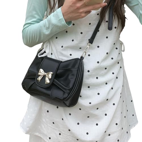 Btgghytr Frauen Mode Bogen Umhängetasche PU Leder Schulter Tasche Mädchen Bowknot Umhängetasche Niedliche Handtasche Shopping von Btgghytr