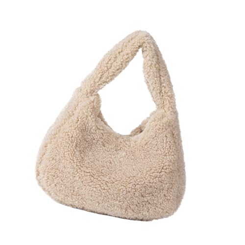 Btgghytr Frauen Trendy Handtasche Mode Handtasche Alle-passenden Top Tasche Einfarbig Dating Tasche Winter Plüsch von Btgghytr