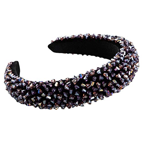 Btgghytr Haarband für Damen und Mädchen, Barock, handgefertigter Schmuck, Samt, dicker Schwamm, breiter Haarreif, bunte schimmernde Glasperlen, Kunstkristalle, Bandana, Krone, niedliches Haarband, Btgghytr Haarband für Damen und Mädchen, Barock, handgefertigter Schmuck, Samt, dicker Schwamm, breiter Haarreif, bunte schimmernde Glasperlen, Kunstkristalle, Bandana, Krone, niedliches Haarband, von Btgghytr