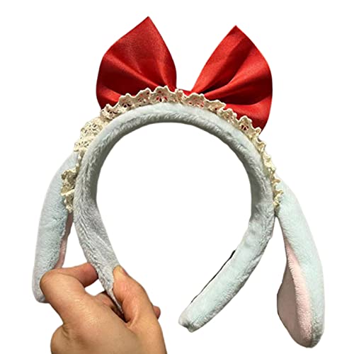Btgghytr Haarband für Damen und Mädchen, rote Schleife, Hasenohren, Haarhalter, Mädchen, Make-up, Dusche, Gesicht, Haar-Accessoire Btgghytr Haarband für Damen und Mädchen, rote Schleife, Hasenohren, Haarhalter, Mädchen, Make-up, Dusche, Gesicht, Haar-Accessoire von Btgghytr