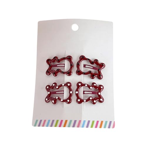Btgghytr Haarspangen für Kinder, süße gepunktete flache Haarspangen, Haarspangen, Haarspangen, Haarstyling-Clips für Damen und Mädchen, 4 Stück von Btgghytr