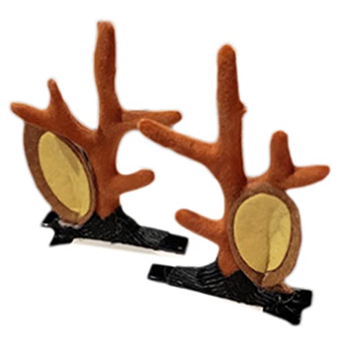 Btgghytr Haarspangen mit Weihnachtsgeweih, Hirschhorn, Entenschnabel-Clip, trendiger Pferdeschwanz-Dekor, Haar-Seitenklammern, Frisur, Haar-Styling-Clips für Frauen und Mädchen von Btgghytr