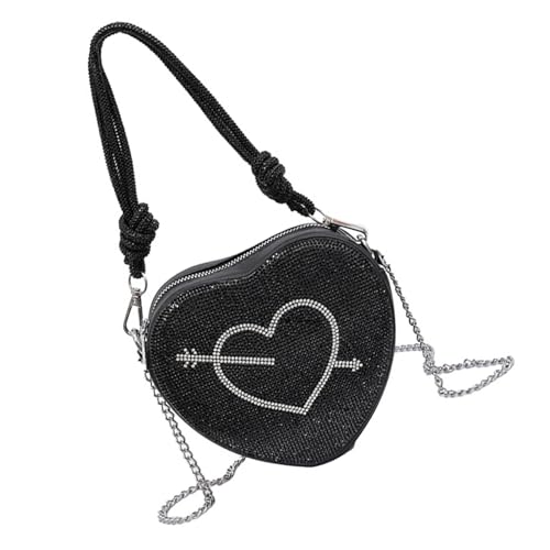 Btgghytr Herzförmige Damen-Abendhandtasche mit Kettenriemen, Umhängetasche, Abendtasche, Umhängetasche für Btgghytr Herzförmige Damen-Abendhandtasche mit Kettenriemen, Umhängetasche, Abendtasche, Umhängetasche für von Btgghytr