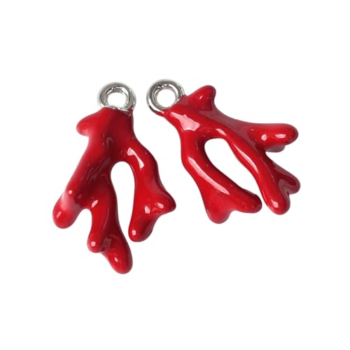 Btgghytr Lebendiger Ozeanik-Korallen-Anhänger für Schmuckherstellung, tragbar, stabile Legierung, Bastelbedarf, tropfbemalte Korallen, Einheitsgröße, Wie beschrieben, Wie beschrieben von Btgghytr