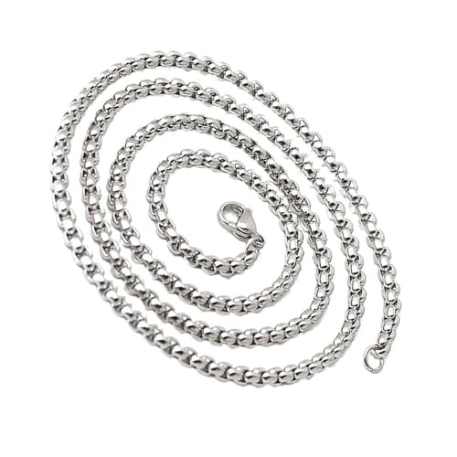 Btgghytr Moderne Herren-Halskette, Hip-Hop-Perlenkette, Schmuck, leichtes Edelstahl-Accessoire für Punk-Outfits, modisches quadratisches Stahlperlen-Design, Einheitsgröße, Wie beschrieben, Wie von Btgghytr