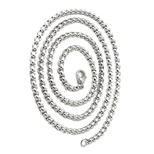 Btgghytr Moderne Herren-Halskette, Hip-Hop-Perlenkette, Schmuck, leichtes Edelstahl-Accessoire für Punk-Outfits, modisches quadratisches Stahlperlen-Design, Einheitsgröße, Wie beschrieben, Wie von Btgghytr