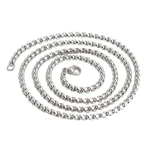 Btgghytr Moderne Herren-Halskette, Hip-Hop-Perlenkette, Schmuck, leichtes Edelstahl-Accessoire für Punk-Outfits, modisches quadratisches Stahlperlen-Design, Einheitsgröße, Wie beschrieben, Wie von Btgghytr