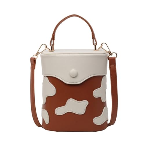 Btgghytr Modische PU-Leder-Schulter-Umhängetasche, kontrastfarbene Milchmuster-Geldbörse, Handtasche, Beuteltasche für von Btgghytr