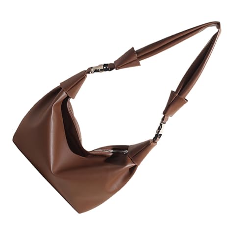 Btgghytr PU-Leder, einfarbig, Pendler-Umhängetasche mit Reißverschluss für Damen, verstellbarer Riemen, großes von Btgghytr