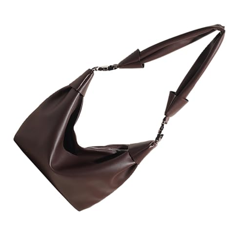 Btgghytr PU-Leder, einfarbig, Pendler-Umhängetasche mit Reißverschluss für Damen, verstellbarer Riemen, großes von Btgghytr