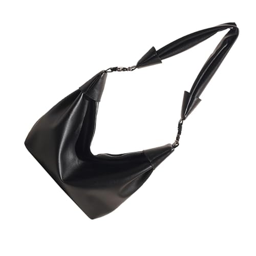 Btgghytr PU-Leder, einfarbig, Pendler-Umhängetasche mit Reißverschluss für Damen, verstellbarer Riemen, großes von Btgghytr