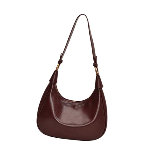 Btgghytr PU-Leder-Umhängetasche für Damen, Retro-Achseltasche, Herbst-Geldbörse, modische Unterarmtasche, Halbmond-Tasche, von Btgghytr