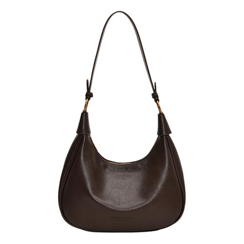 Btgghytr PU-Leder-Umhängetasche für Damen, Retro-Achseltasche, Herbst-Geldbörse, modische Unterarmtasche, Halbmond-Tasche, von Btgghytr