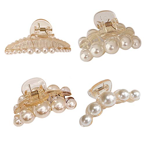 Btgghytr Perlen-Haarklammer, Schmuck, Bananen-Clips, Styling-Pferdeschwanz-Halter, Haar-Styling-Clips für Damen und Mädchen von Btgghytr