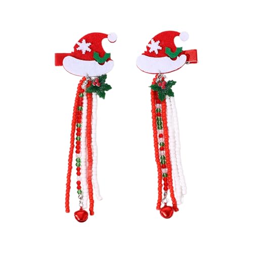 Btgghytr Perlenquasten Weihnachten Haarspange für Erwachsene Kinder Entenschnabel Weihnachtsbaum Haarnadel Mädchen Seitenclip Urlaub Haar Styling Clips für Frauen und Mädchen von Btgghytr