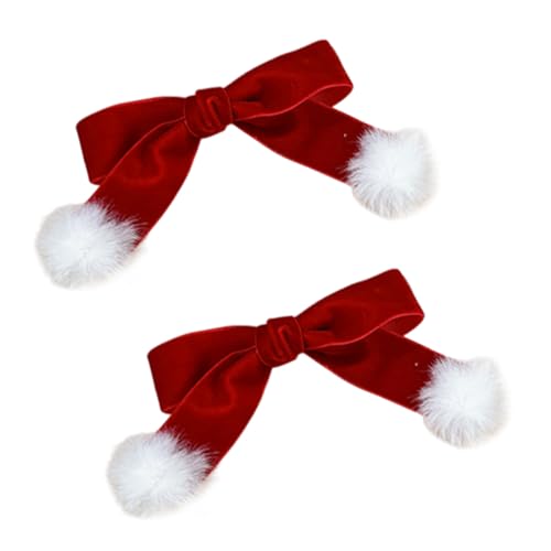 Btgghytr Pompons Haarspange für Neujahrsspange Süße Weihnachten Flache Haarspange Weihnachten Elegante Haarspange Haarstyling Clips für Frauen und Mädchen von Btgghytr