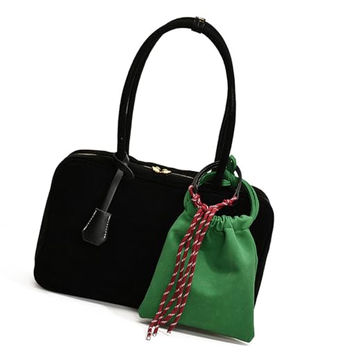 Btgghytr Stilvolle, praktische Damen-Schultertasche aus Wildlederimitat mit Geldbörse, elegante Mehrzweck-Handtasche mit großem von Btgghytr