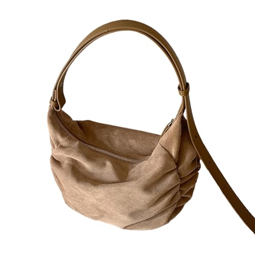 Btgghytr Stilvolle plissierte Umhängetasche aus PU-Leder, lässige Umhängetasche mit geräumigem Innenraum für Damen und von Btgghytr