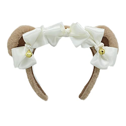 Btgghytr Stirnband Cartoon Niedlich Stirnband Bär Ohr Form Haar Hoop Plüsch Kopfschmuck Frauen Haarband Cosplay Party Kostüm Requisiten Unisex von Btgghytr