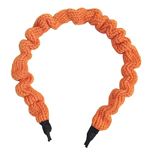 Btgghytr Stirnband für Damen, Mädchen, Damen, gestrickt, plissiert, Haarband, Falten für Kopfwickel, schmale Seite, elastisches Stirnband, rutschfest, modisch, Haar-Accessoire, niedliches Haarband von Btgghytr