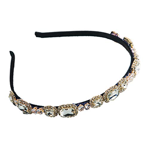 Btgghytr Stirnband für Damen und Mädchen, Barockschmuck, dünnes Stirnband für Damen, bunt, Kunstkristall, rutschfest, glänzend, für Hochzeit, Bandana, niedliches Haarband, Haarschmuck Btgghytr Stirnband für Damen und Mädchen, Barockschmuck, dünnes Stirnband für Damen, bunt, Kunstkristall, rutschfest, glänzend, für Hochzeit, Bandana, niedliches Haarband, Haarschmuck von Btgghytr
