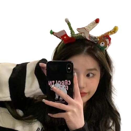 Btgghytr Stirnband für Damen und Mädchen, Lametta-Haarband für Weihnachtsgeschenke, Kopfbedeckung, Haarreifen für Halloween, Weihnachten, Kopfschmuck, Partyzubehör, niedliches Haarband, Haarschmuck Btgghytr Stirnband für Damen und Mädchen, Lametta-Haarband für Weihnachtsgeschenke, Kopfbedeckung, Haarreifen für Halloween, Weihnachten, Kopfschmuck, Partyzubehör, niedliches Haarband, Haarschmuck von Btgghytr
