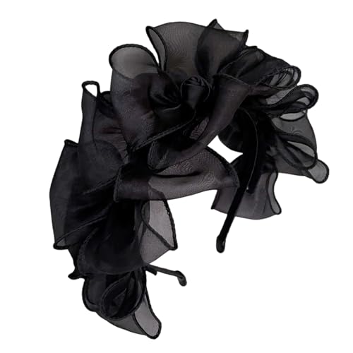 Btgghytr Stirnband für Damen und Mädchen, Netz-Schleife, elegantes französisches Tüll-Haarband, Haarstyling-Zubehör für Frauen, ästhetisches, formelles Bankett, Haarreifen, niedliches Haarband, von Btgghytr