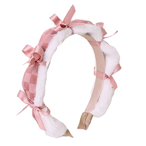 Btgghytr Stirnband für Damen und Mädchen, elegantes PU-Leder-Stirnband für Party, karierte Schleifen, Haarband, täglicher Kopfschmuck, Foto-Requisite, Party, Kostüm, Haarschmuck, niedliches Haarband, Btgghytr Stirnband für Damen und Mädchen, elegantes PU-Leder-Stirnband für Party, karierte Schleifen, Haarband, täglicher Kopfschmuck, Foto-Requisite, Party, Kostüm, Haarschmuck, niedliches Haarband, von Btgghytr