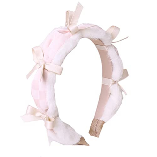 Btgghytr Stirnband für Damen und Mädchen, elegantes PU-Leder-Stirnband für Party, karierte Schleifen, Haarband, täglicher Kopfschmuck, Foto-Requisite, Party, Kostüm, Haarschmuck, niedliches Haarband, Btgghytr Stirnband für Damen und Mädchen, elegantes PU-Leder-Stirnband für Party, karierte Schleifen, Haarband, täglicher Kopfschmuck, Foto-Requisite, Party, Kostüm, Haarschmuck, niedliches Haarband, von Btgghytr