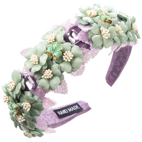 Btgghytr Stirnband für Damen und Mädchen, zarte Blumenverzierung, Haarband, Kopfschmuck, lässiges Stirnband, Party, Make-up, modisches Haar-Accessoire für Frauen, niedliches Haarband, Haar-Accessoires Btgghytr Stirnband für Damen und Mädchen, zarte Blumenverzierung, Haarband, Kopfschmuck, lässiges Stirnband, Party, Make-up, modisches Haar-Accessoire für Frauen, niedliches Haarband, Haar-Accessoires von Btgghytr