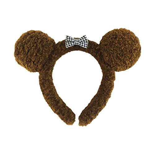 Btgghytr Stirnband für Frauen und Mädchen, Cosplay, Kawaii, pelzig, Tierbär, Ohren, Stirnband, niedliches Karomuster, Schleifen, Haarreif Btgghytr Stirnband für Frauen und Mädchen, Cosplay, Kawaii, pelzig, Tierbär, Ohren, Stirnband, niedliches Karomuster, Schleifen, Haarreif von Btgghytr