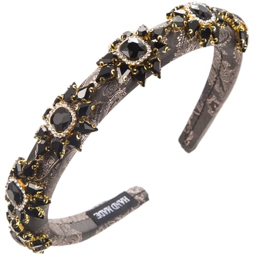 Btgghytr Stirnband für Frauen und Mädchen, Hochzeit, Strass, Stirnband für Damen, französischer Stil, Kristallblumen-Haarband, Mädchen, lässiges Haarband, Frauen, Hochzeits-Haarreifen, niedliches von Btgghytr