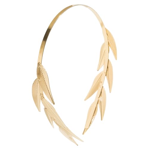 Btgghytr Stirnband für Frauen und Mädchen, griechisch, handgefertigt, Lorbeer, Gothic-Stirnband, goldenes Blatt, Haarreif für Live-Shows, niedliches Haarband, Haarschmuck von Btgghytr