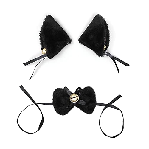 Btgghytr Stirnband mit Schleifen, Krawatte, Tiere, Plüsch, pelzig, Kätzchenohren, Haarspangen für Mädchen, Cosplay, Anime, Haarstyling-Clips für Frauen und Mädchen von Btgghytr