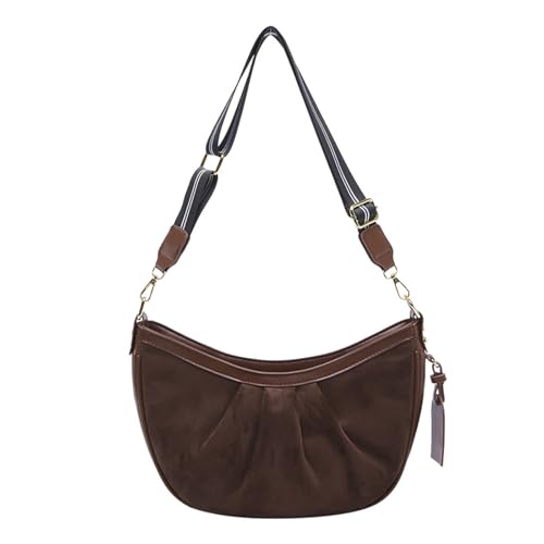 Btgghytr Tragbare Halbmond-Umhängetasche für Damen, Retro-Umhängetasche aus PU-Leder mit verstellbarem Riemen, modische Btgghytr Tragbare Halbmond-Umhängetasche für Damen, Retro-Umhängetasche aus PU-Leder mit verstellbarem Riemen, modische von Btgghytr
