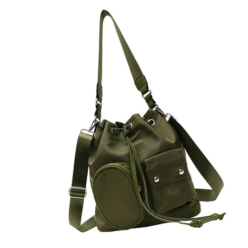 Btgghytr Trendige Nylon-Umhängetasche, einfach gerüschter Kordelzug, mehrere Taschen, Schultertasche für Damen für den Btgghytr Trendige Nylon-Umhängetasche, einfach gerüschter Kordelzug, mehrere Taschen, Schultertasche für Damen für den von Btgghytr