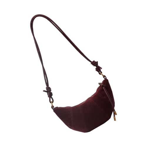 Btgghytr Vintage einfarbige Samt-PU-Leder-Umhängetasche für Frauen, koreanische Mode, kleine Handtasche, verstellbare Btgghytr Vintage einfarbige Samt-PU-Leder-Umhängetasche für Frauen, koreanische Mode, kleine Handtasche, verstellbare von Btgghytr