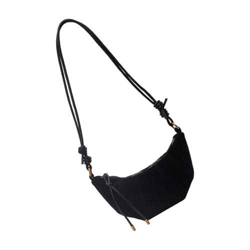 Btgghytr Vintage einfarbige Samt-PU-Leder-Umhängetasche für Frauen, koreanische Mode, kleine Handtasche, verstellbare von Btgghytr