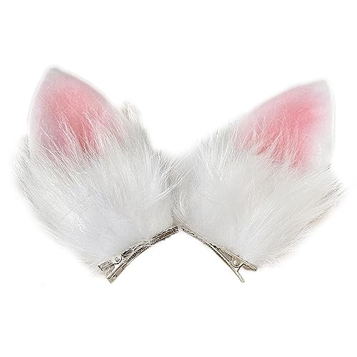 Btgghytr Weiche Stirnband-Haarspangen, Plüsch-Ohren, Haarreifen zum Waschen des Gesichts, Haarbänder, Cartoon-Haarstyling-Clips für Frauen und Mädchen von Btgghytr