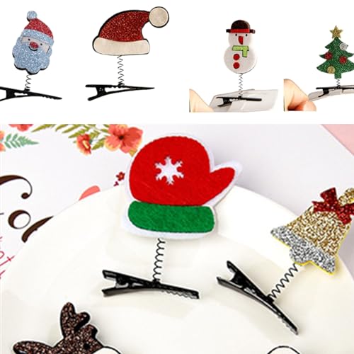 Btgghytr Weihnachtsbaum-Haarspange, Entenschnabel-Clips, Weihnachtsmann-Haarspangen, Zuckerstange, Haarstyling-Clips für Frauen und Mädchen von Btgghytr