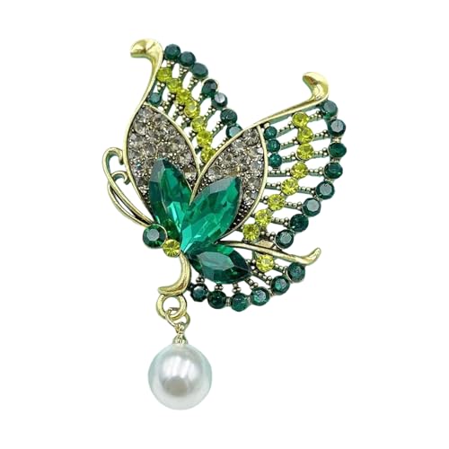 Exquisite Kristall-Brosche in Schmetterlingsform, bunte Strasssteine, Tier-Brustnadel, Kleidungszubehör für Abendveranstaltungen, elegante Metalllegierung, Kristall-Brosche, Einheitsgröße, Wie von Btgghytr
