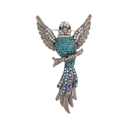 Sparkling Hawks Brosche Retro Cartoon Design Strass Verzierte Legierung Materialien Dekorative Pin für Kleidung Jacken Legierung Vintage Hawks Brosche Geschenk, Einheitsgröße, Wie beschrieben von Btgghytr
