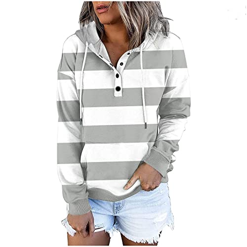 Btlankou Damen Übergroße Sweatshirt Hoodie Damen Oversize Mit Kapuze Gestreift Hoodie Sweatshirts Kapuze Bluse Tops Drucken Pullover Hoodie Sport Jogging Sport Style von Btlankou