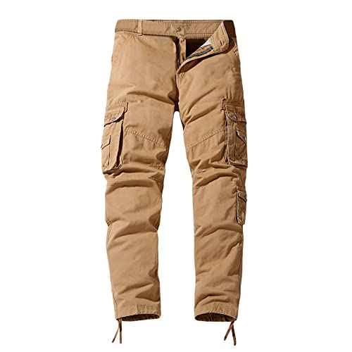 Btlankou Kampfhose Herren Herren Sport Freizeithose Hose Multi Pocket Gerade Einfarbig Outdoor Overall Hose Mode Lose Hose Gamsbock Hose von Btlankou